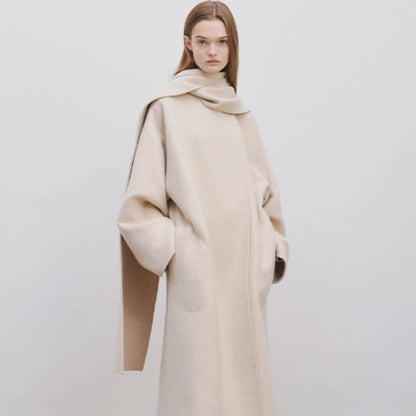 Damen Wool-Poncho mit Schal Eveloria Elegantes Design - Eveloria