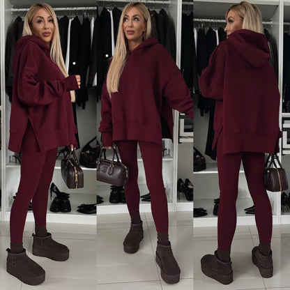 Damen Kapuzenpullover Animal-Print Erweiterte Ärmel Eveloria