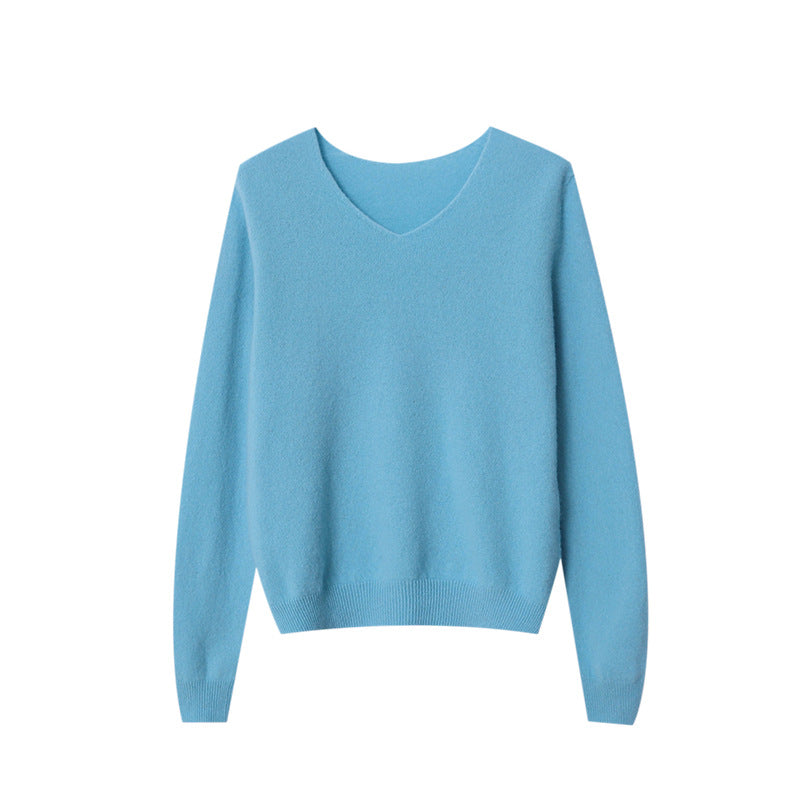 Damen Pullover V-Ausschnitt Weich Evelyn