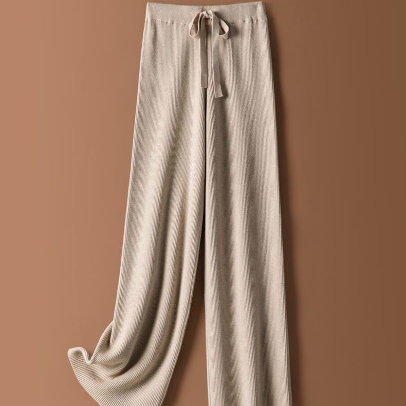 Damen Palazzo-Hose Weite Passform Lässiger Bindegürtel