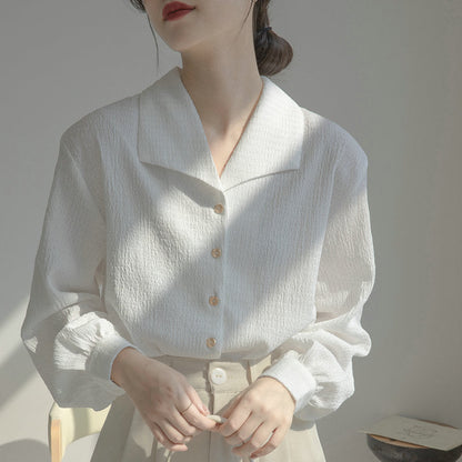 Damen Blusenshirt V-Ausschnitt Puffärmel Eveloria