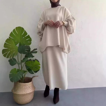 Damen Maxikleid Oversized Schnitt Elegant Eveloria