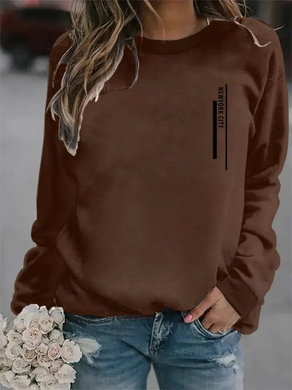 Damen Sweatshirt Städte-Aufdruck Eveloria Modern