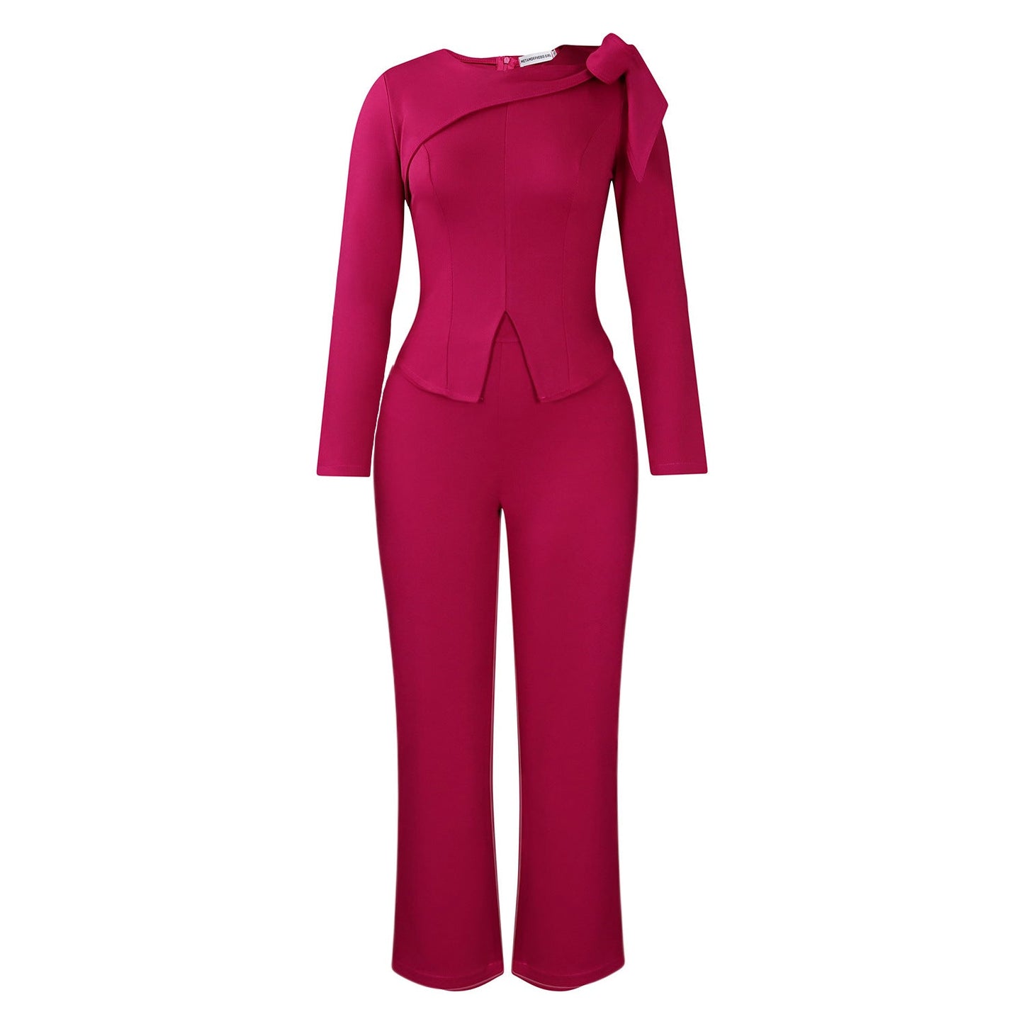 Damen Jumpsuit Asymmetrisch Schlingenakzent Eveloria