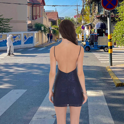 Damen Kleid mit Paillettenbesatz Figurbetonter Schnitt Glitzernd