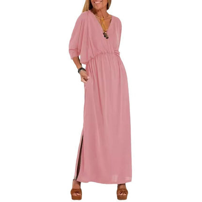 Eveloria Damen Maxikleid mit Seitenschlitz und Flexibler Taille