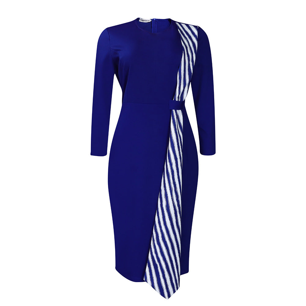 Damenkleid Asymmetrisch Bindedetail Schmal Eveloria