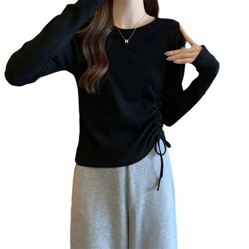 Damen Langarmshirt Rüschendetail Lässig