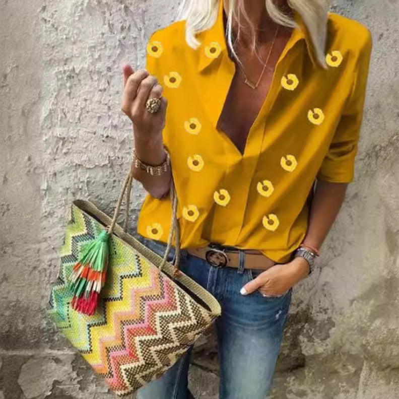 Damenbluse Florales Muster Eveloria