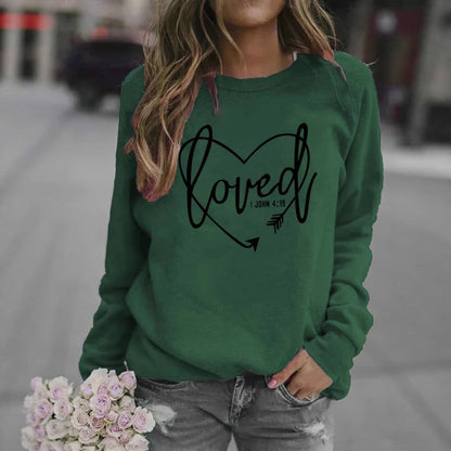 Damen Sweatshirt Inspirierender Schriftzug Trendiges Design Grau