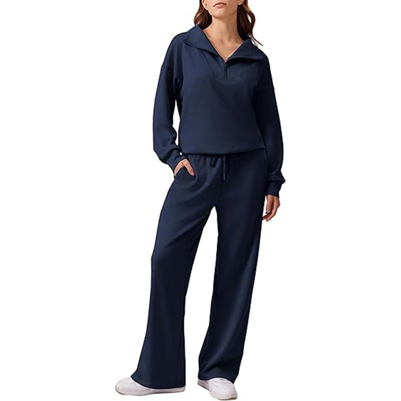 Damen Sweatpants-Set aus Fleece Beige