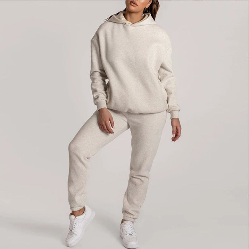 Damen Hoodie-Set mit Taschen Elastisch Grau Eveloria - Eveloria