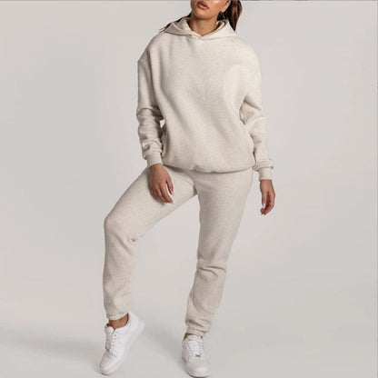 Damen Hoodie-Set mit Taschen Elastisch Grau Eveloria - Eveloria
