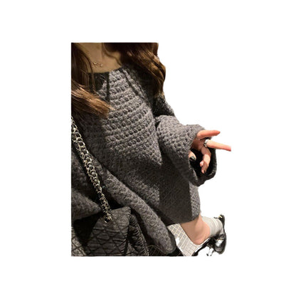 Damen Grobstrickpullover Weit Schnitt Lässig Eveloria
