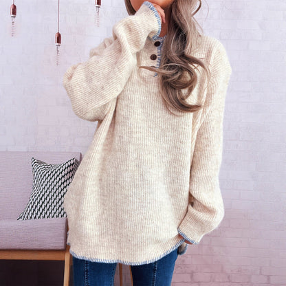 Damen Strickpullover Lässig Klassisch Übergroß Eveloria