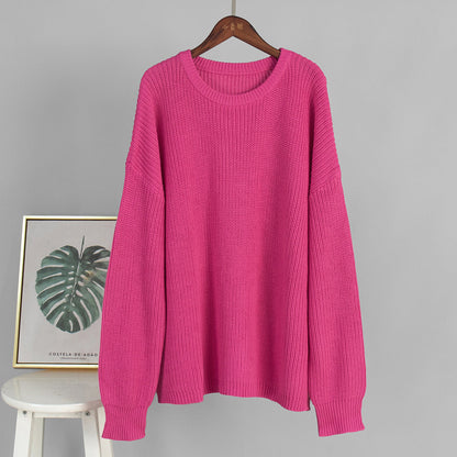 Damen Oversized Strickpullover Lässiger Schnitt Eveloria
