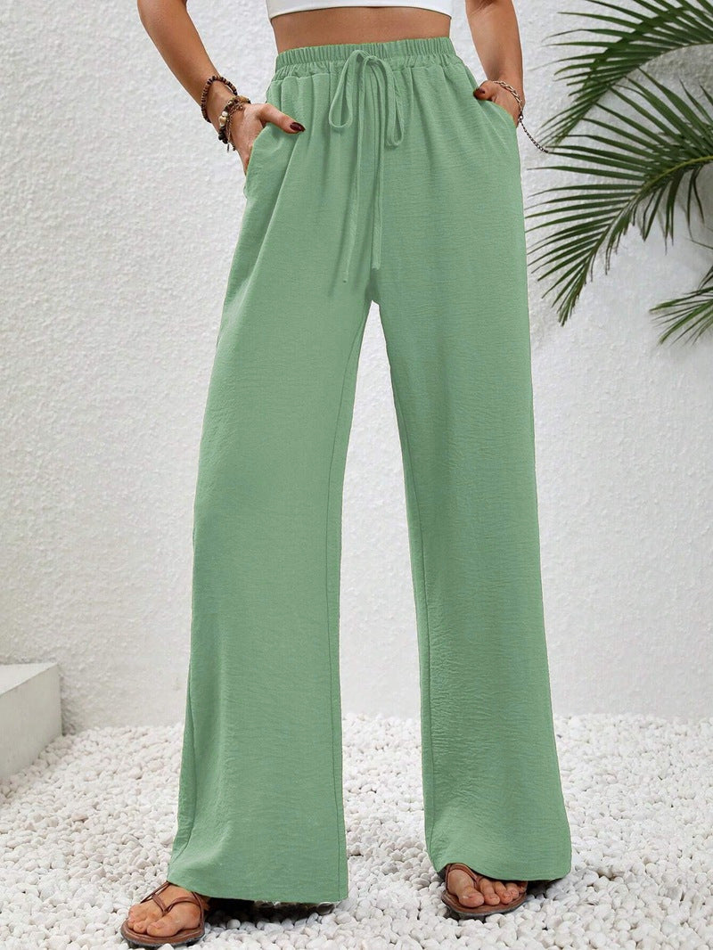 Damen Sommerhose Weite Elastischer Bund Beige
