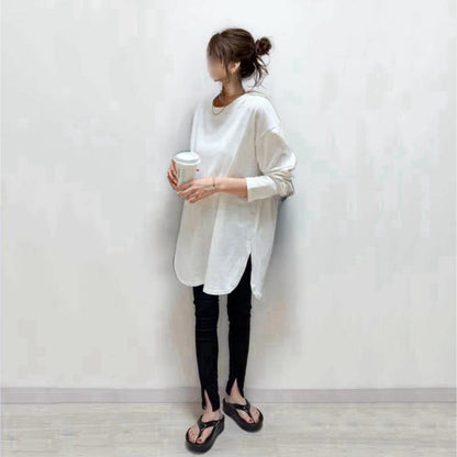 Damen Langarmshirt Asymmetrisch Eveloria