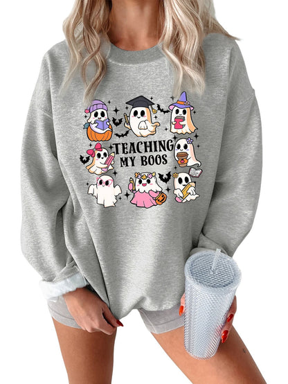 Damen Sweatshirt Halloween-Motiv Lässiger Schnitt Eveloria