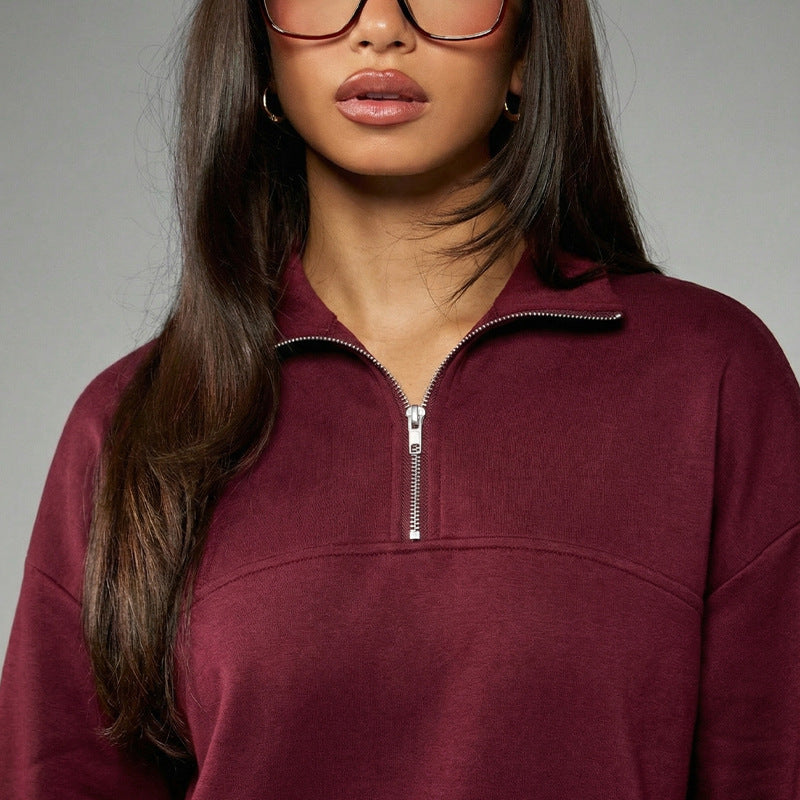 Damen Oversized Pullover Weiches Fleece