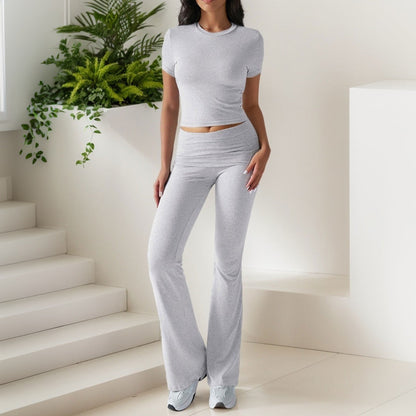 Damen Sportset Figurbetonter Flare Leggings Eveloria