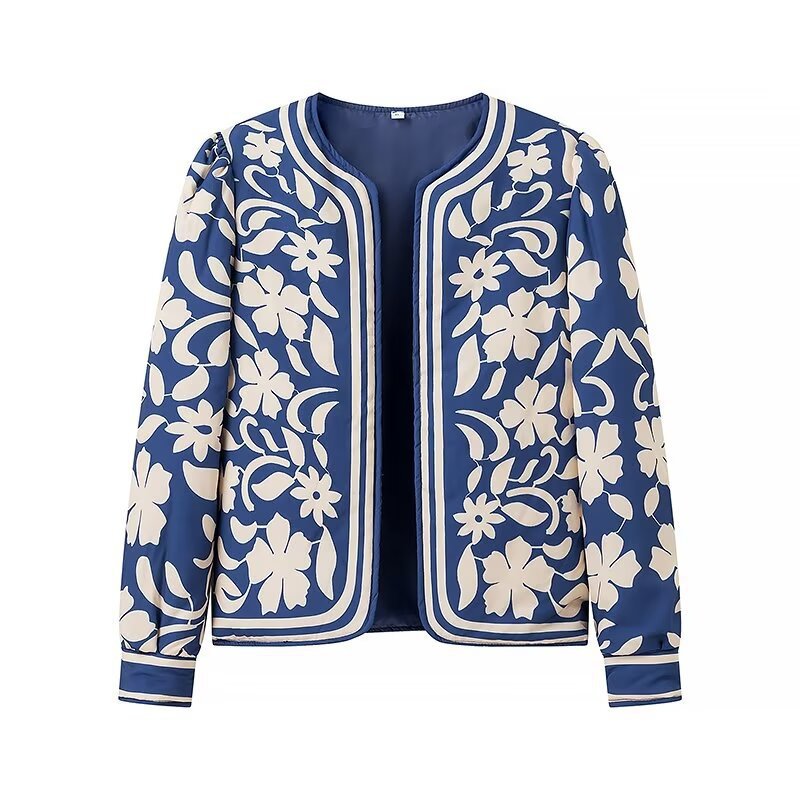 Damen Blumenjacke Elegant Schnitt Eveloria