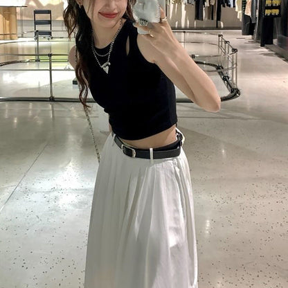 Damen Crop- Elastisch Asymmetrisch Eveloria