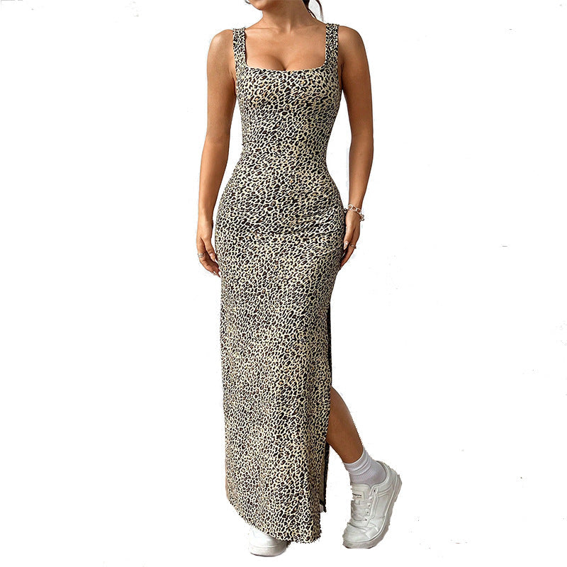 Damen Tiermuster Maxikleid Eveloria