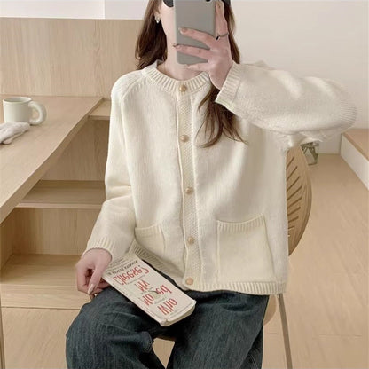 Damen Strickjacke mit Knopfleisten und Taschen Eveloria