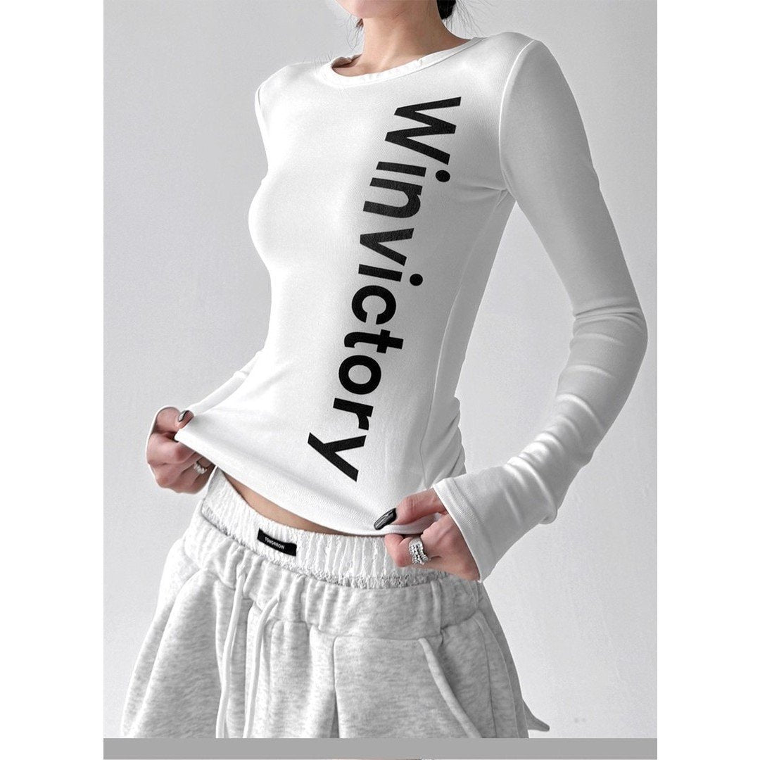 Damen Statement-Shirt Langärmlig Eveloria