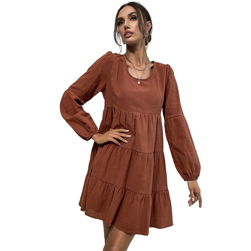 Damen Wickelkleid mit Rüschendetails und Volumenrock