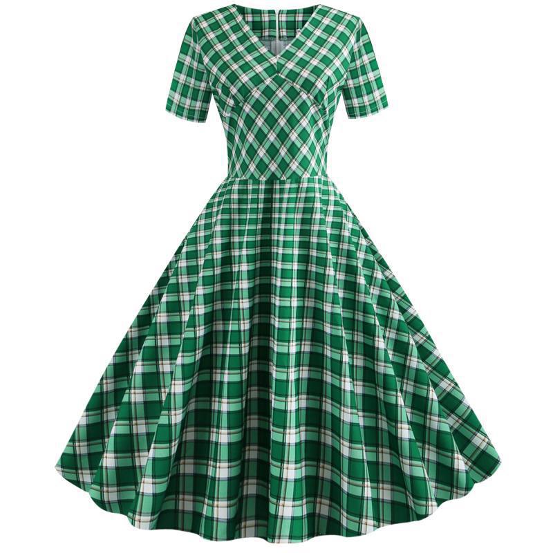 Damen Swingkleid Kariert Eveloria - Eveloria