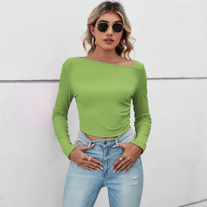 Damen Crop- mit Rüschendetails Elegantes Design