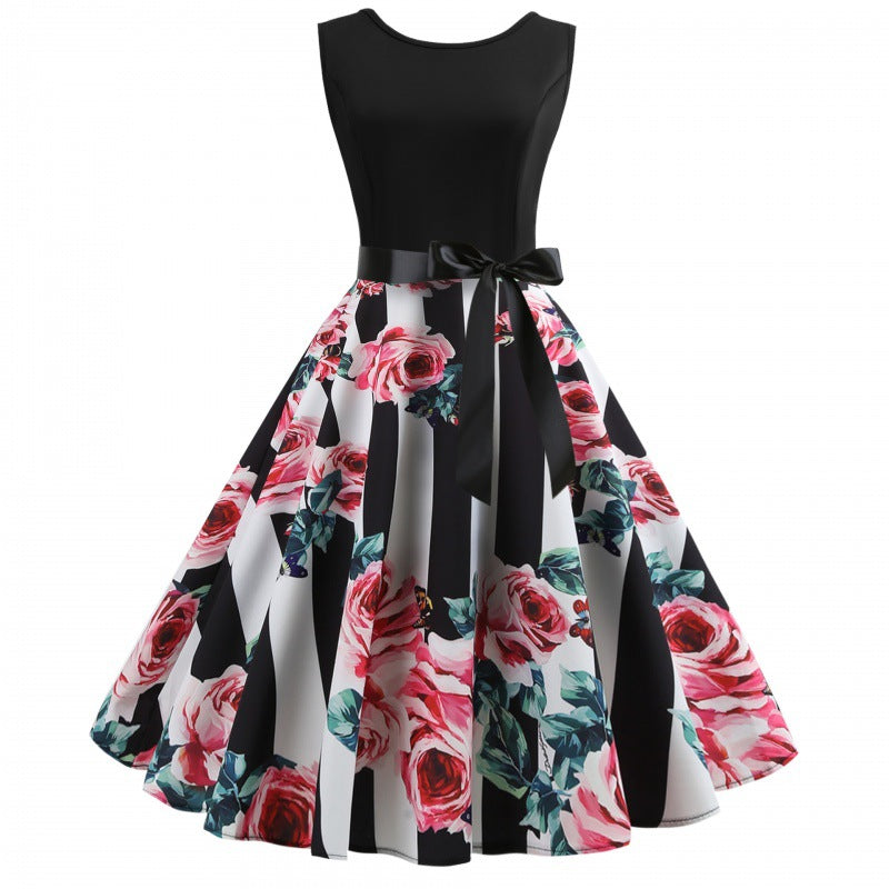 Eveloria Damen Swingkleid Floralmuster Tailliert - Eveloria