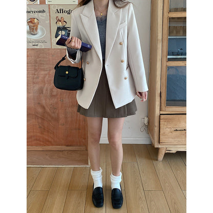 Damen Doppelreiher Blazer Klassisch Eveloria