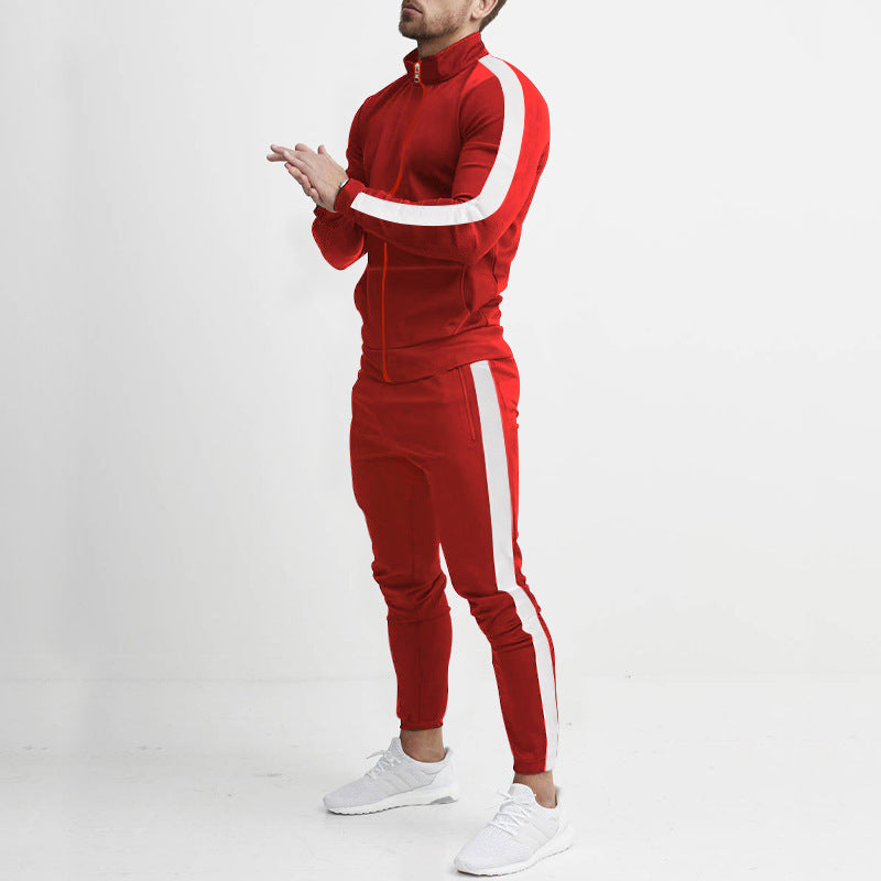 Herren Sportanzug-Set mit Reißverschluss und Streifen Eveloria