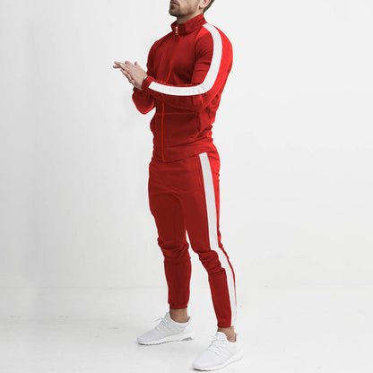 Herren Sportanzug-Set mit Reißverschluss und Streifen Eveloria