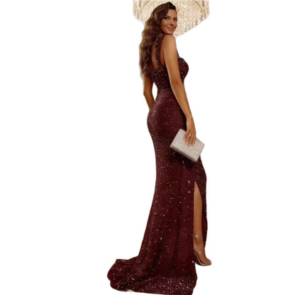 Damen Abendkleid Pailletten Eveloria Glitzer