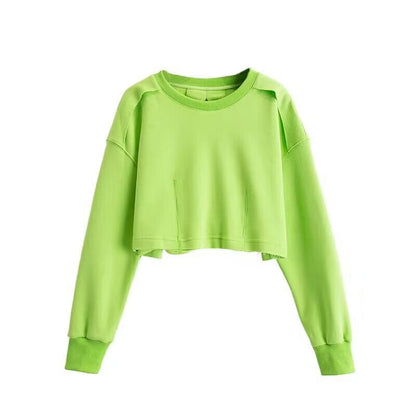Damen Cropped Pullover Trendig Eveloria