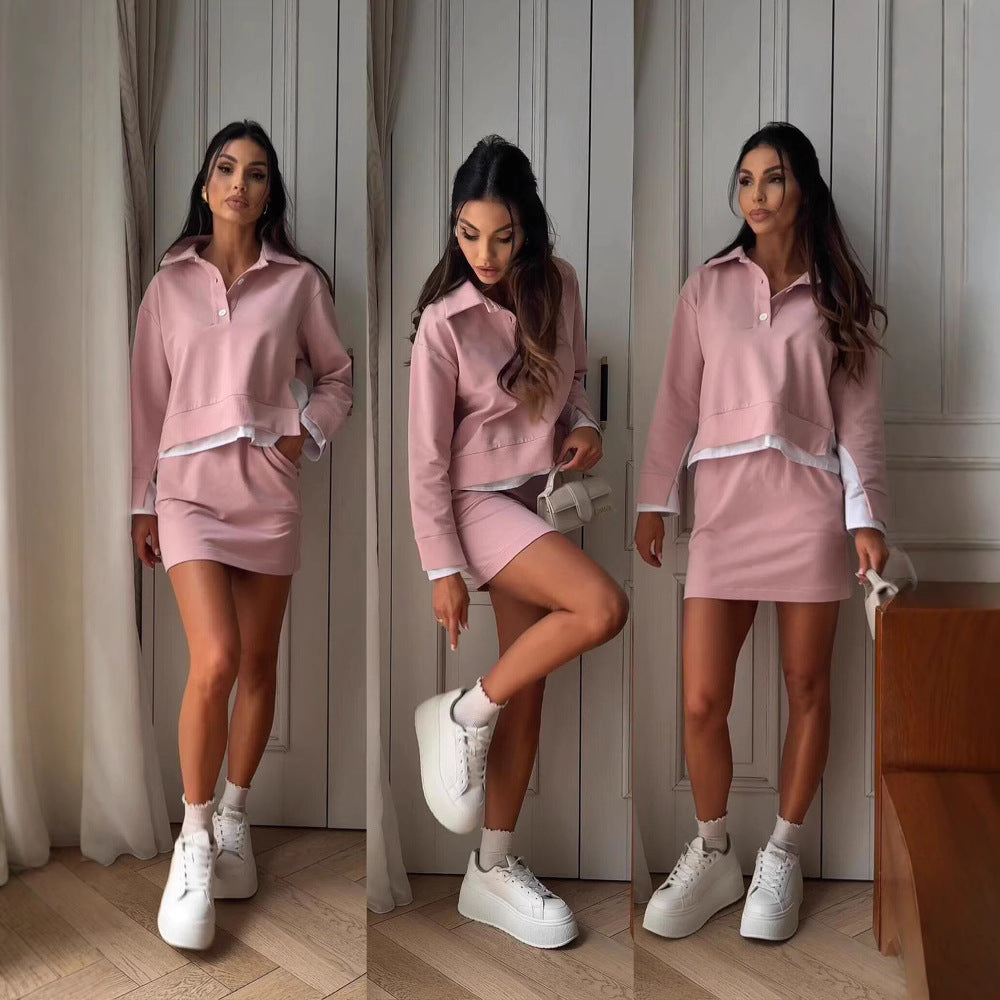 Damen Sport-Sweat-Anzug mit Kapuze und kurzer Hose Schwarz - Eveloria