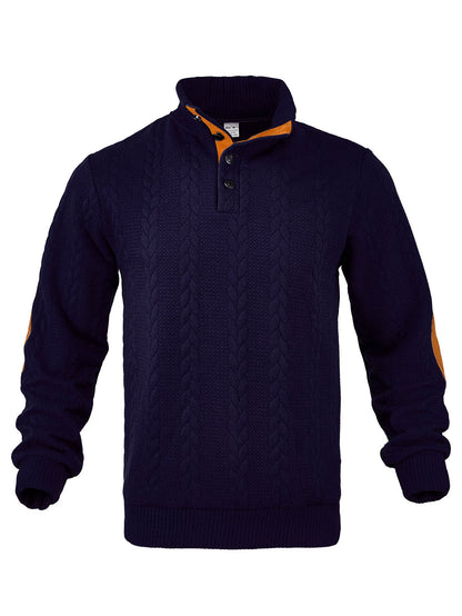 Herren Strickpullover Hoher Kragen Muster
