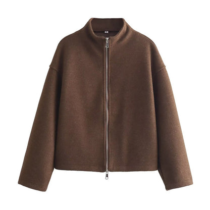 Damen Steppjacke mit hohem Kragen Reißverschluss Eveloria
