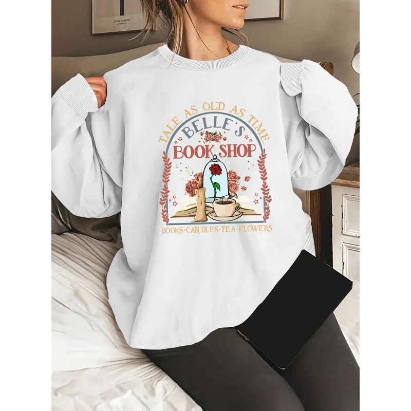 Damen Sweatshirt Buchladen-Motiv Eveloria