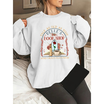 Damen Sweatshirt Buchladen-Motiv Eveloria