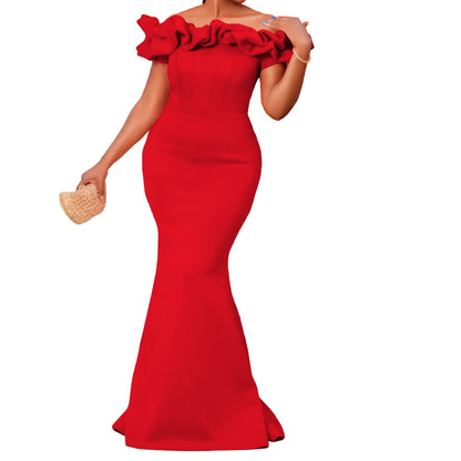Damen Wickelkleid Elegantes Design Voluminöser Kragen Eveloria