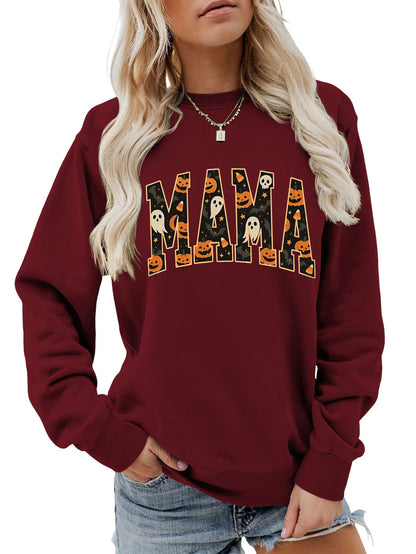 Damen Sweatshirt Halloween-Design Baumwolle Komfort Schnitt