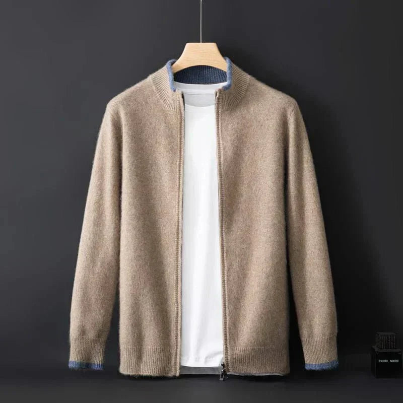 Eveloria Herren Strickjacke Reißverschluss Bequem Anthrazit