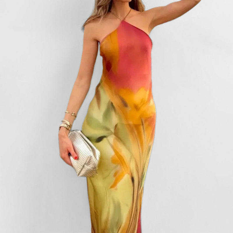 Damen Maxikleid Blumenmuster Elegant Eveloria