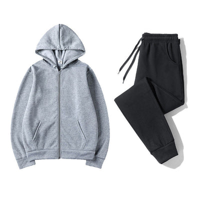 Damen Sportliches Kapuzenset Elastisch Mit Reißverschluss Schwarz - Eveloria