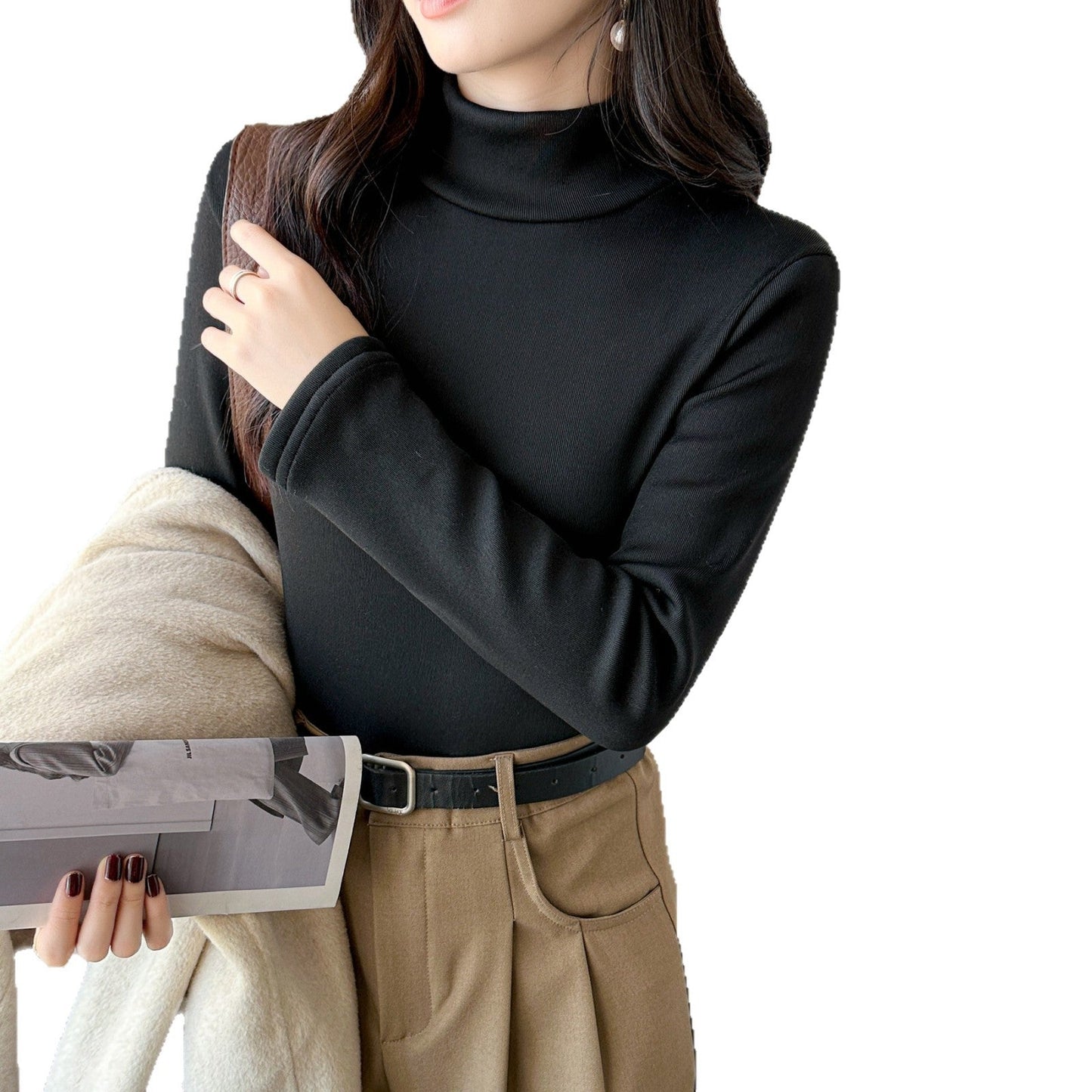 Damen Rollkragenpullover Langärmlig Eveloria